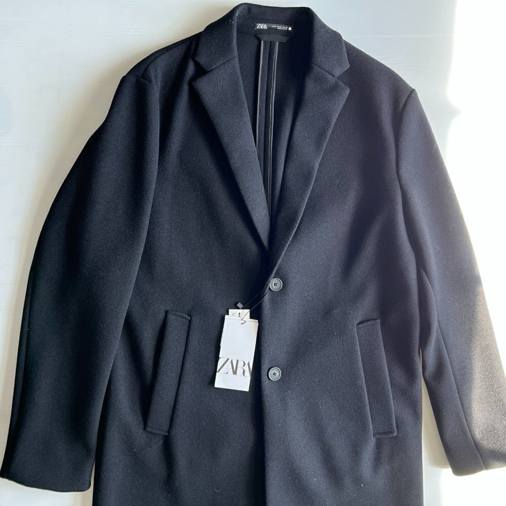 ZARA COMFORT COAT BLACK | 5070/470 SIZE M